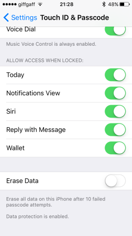 Wallet can be used from the iPhone's lock screen.