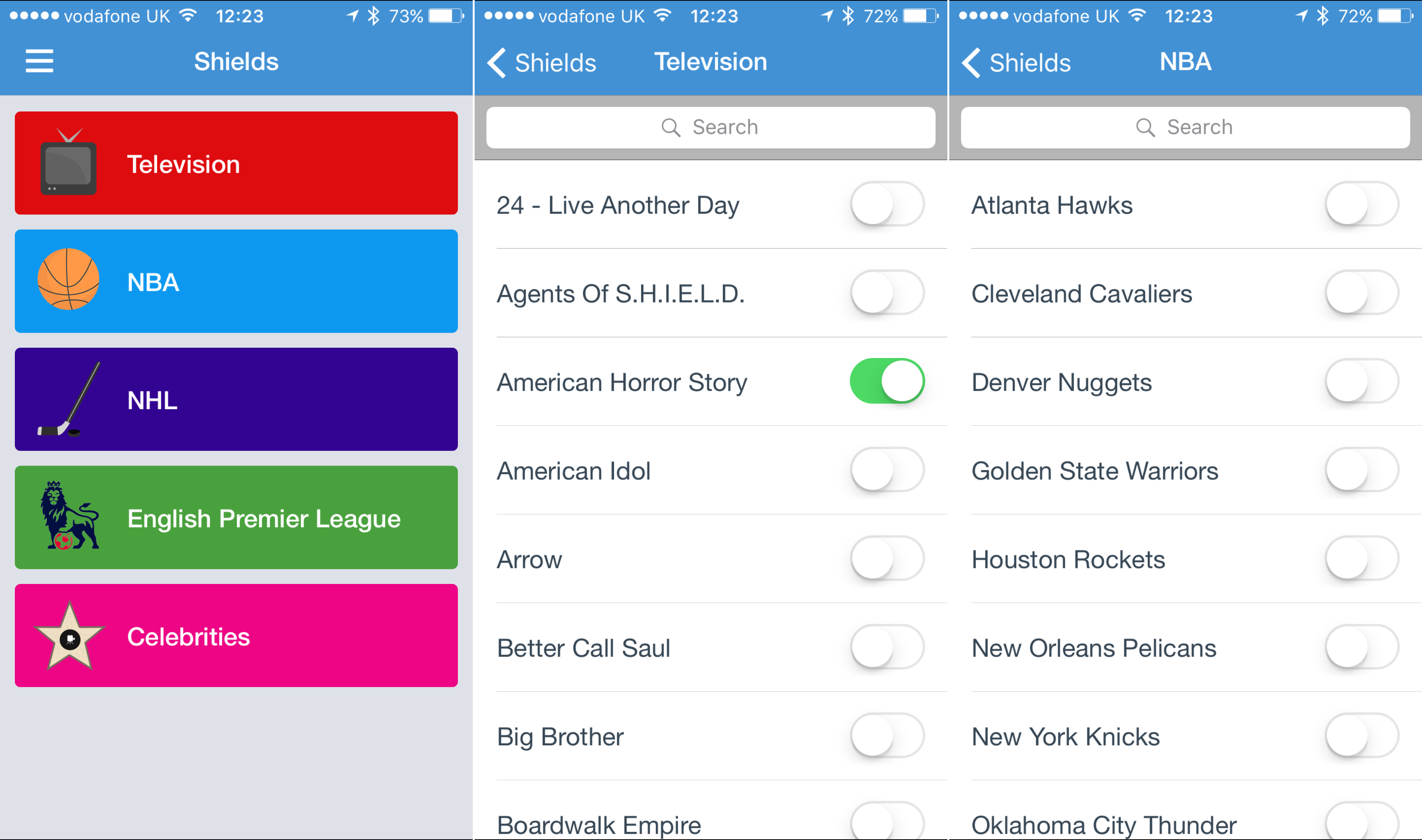 Spoiler Shield for iOS allows users to choose from a huge range of different TV shows, movies, or sports teams. 