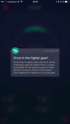 The app indeed offers a range of tips which aim to help users improve their fuel conservation while driving. 