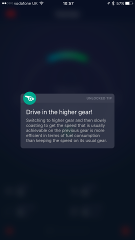 The app indeed offers a range of tips which aim to help users improve their fuel conservation while driving.