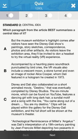 More complex questions will take longer to read and interpret. Each quiz consists of four multiple choice questions. 