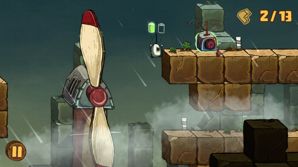That weird glowing box is a checkpoint. They come in very handy on tougher levels.