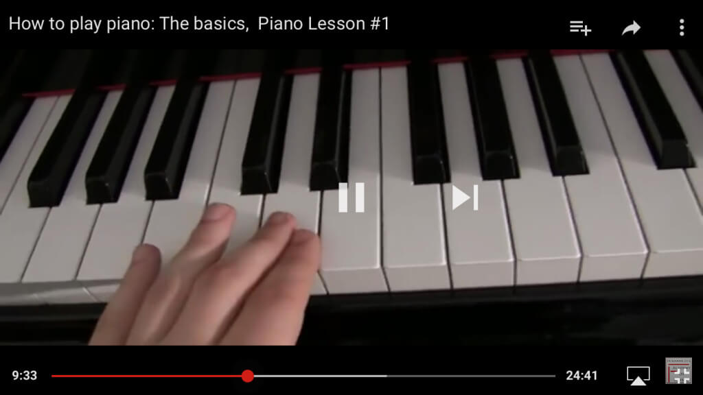 Learn piano with YouTube