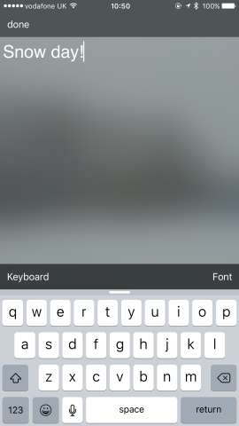 It's also possible to switch between fonts when adding text onto your content.