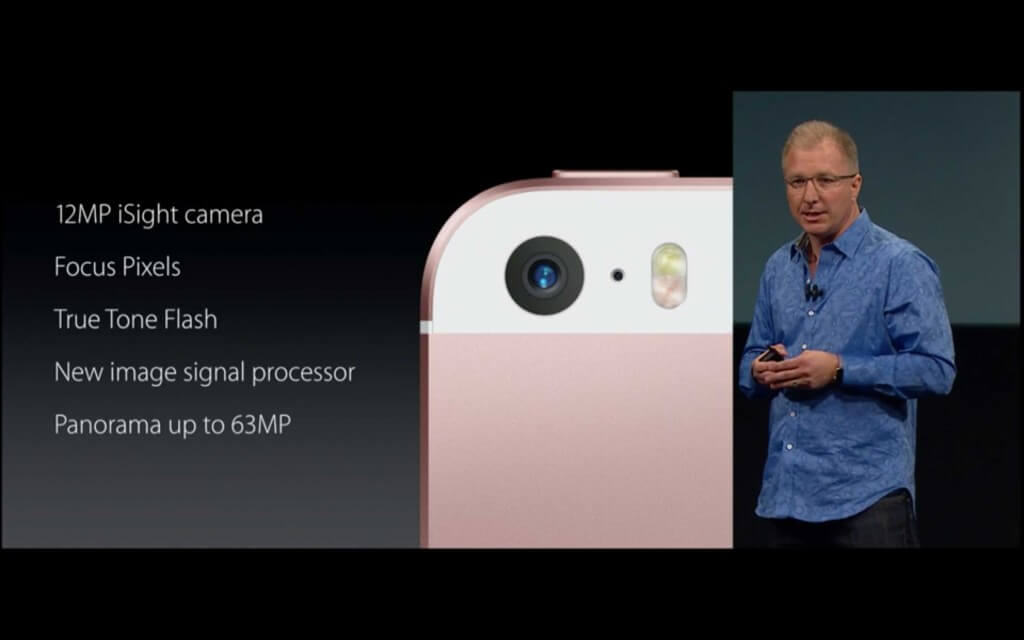 The iPhone SE features the same 12MP camera present on the latest iPhones