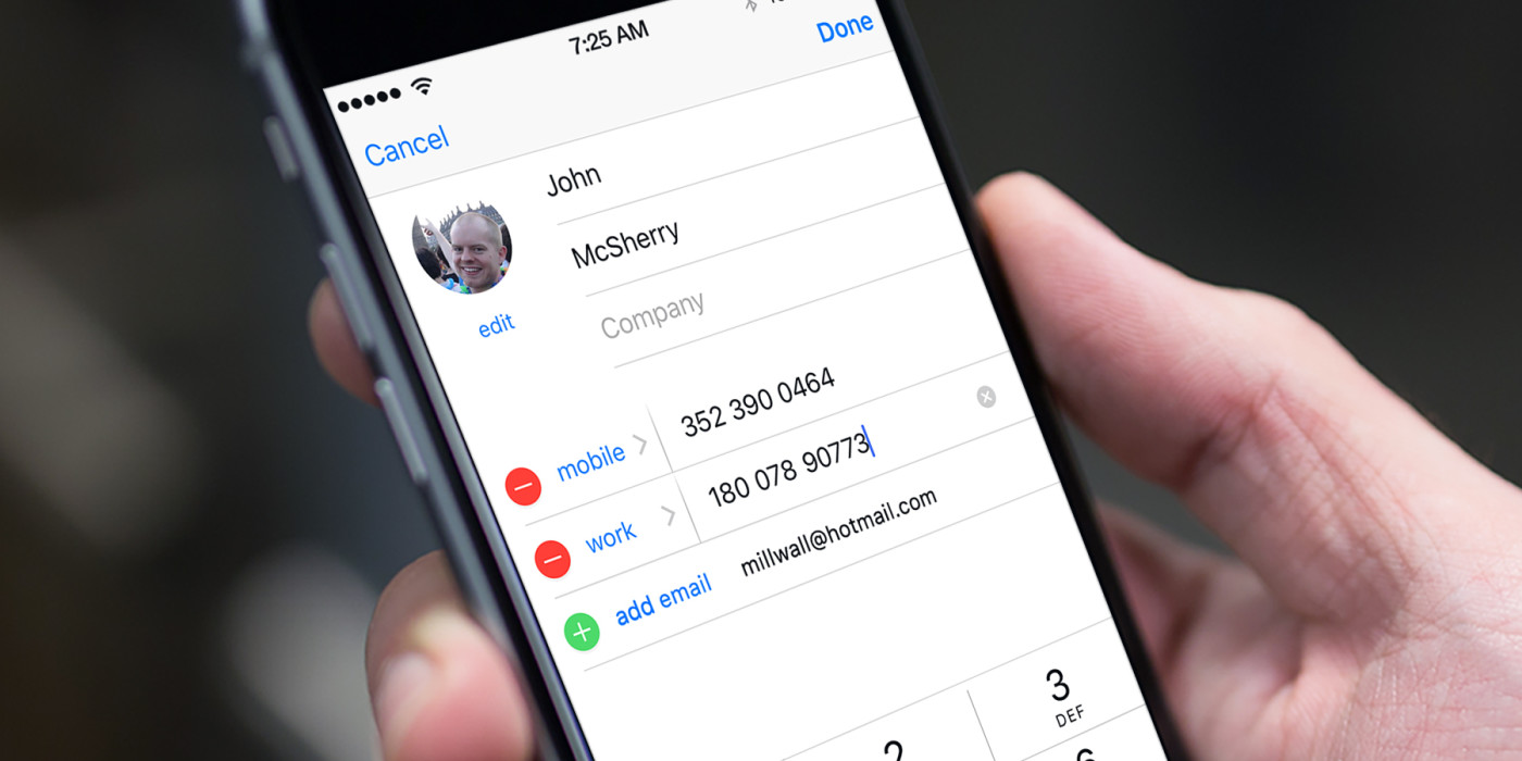 how to edit email contacts on iphone