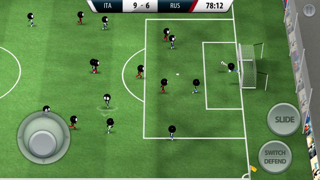 The scoring can get pretty high, but accuracy isn't what Stickman Soccer's aiming for