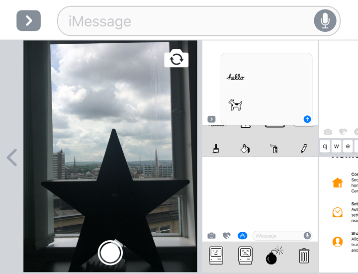 The camera now opens up within the keyboard – much quicker than opening up the full screen camera