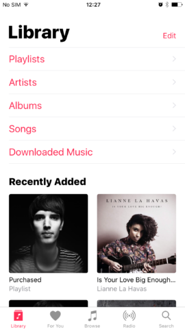 It’s easier to find downloaded music on the device too – just tap Downloaded Music