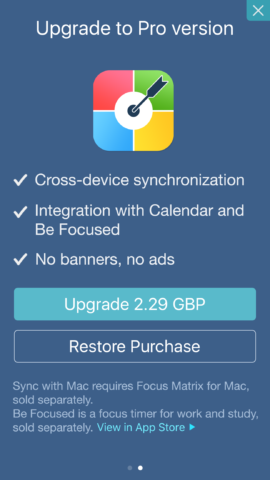 For a price, users can unlock pro features including cross-device sync and integration with the iOS Calendar app. 