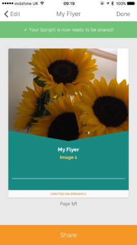 You can share your creations to a range of different services in Brightly.