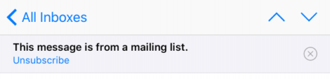 You'll notice this button when the Mail app identifies a potential newsletter. 