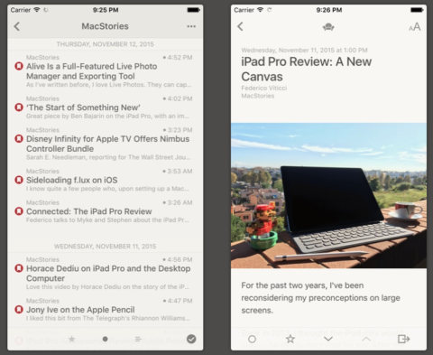 Reeder 3 is probably our RSS reader of choice: it's well-designed, offers plenty of features, and really improves the RSS reading experience. 