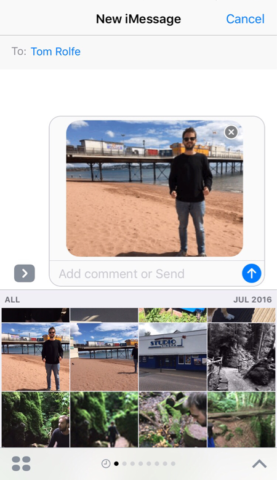 Access the app via Messages and you'll be shown a number of auto-generated GIF images based on your photos