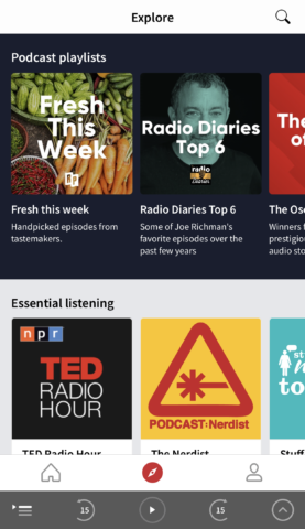 RadioPublic offers curated collections of episodes from various podcasts