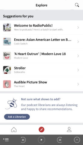 The app gives you personalized suggestions based on your listening habits
