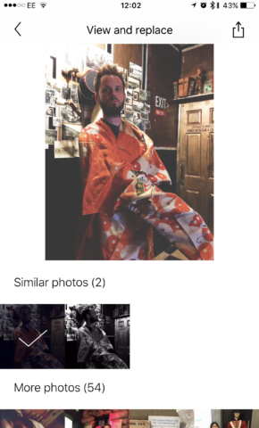 It's easy to switch photos and pick similar ones