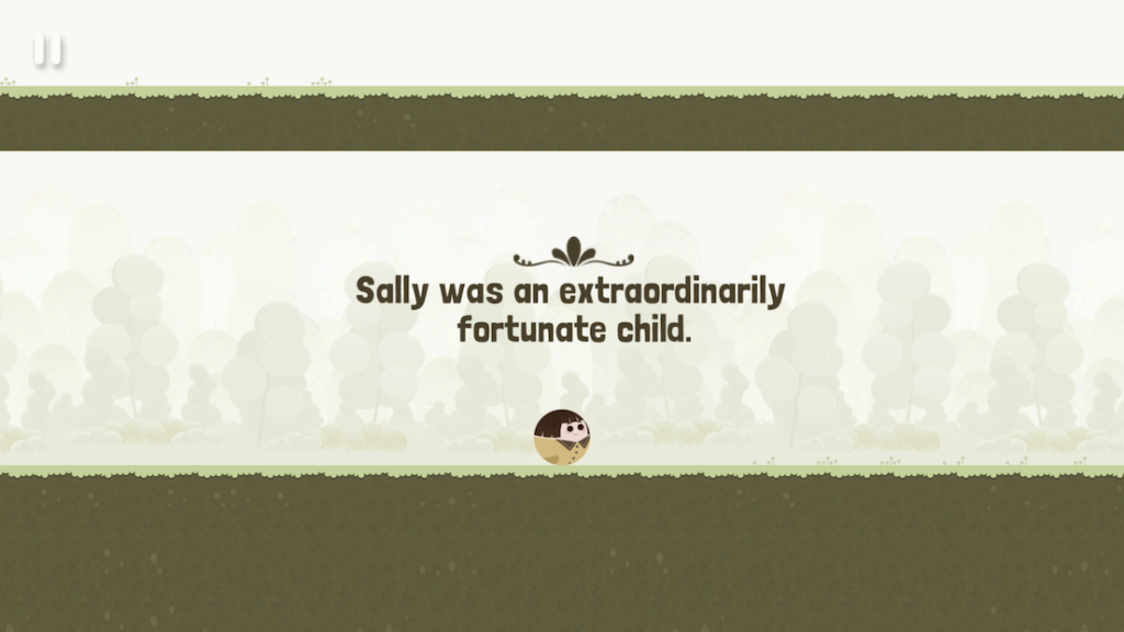 The game marries gameplay with narrative – Sally's story unfolds as you roll through the levels