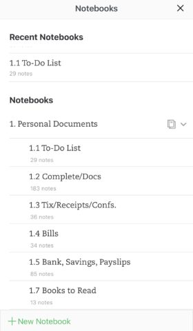 A more detailed stack of Notebooks from a longer-term user