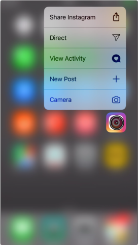Access an app's Quick Actions without 3D Touch