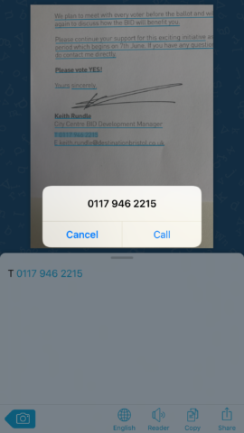 With an IAP you can enable number and email recognition to quickly make calls without manually dialing