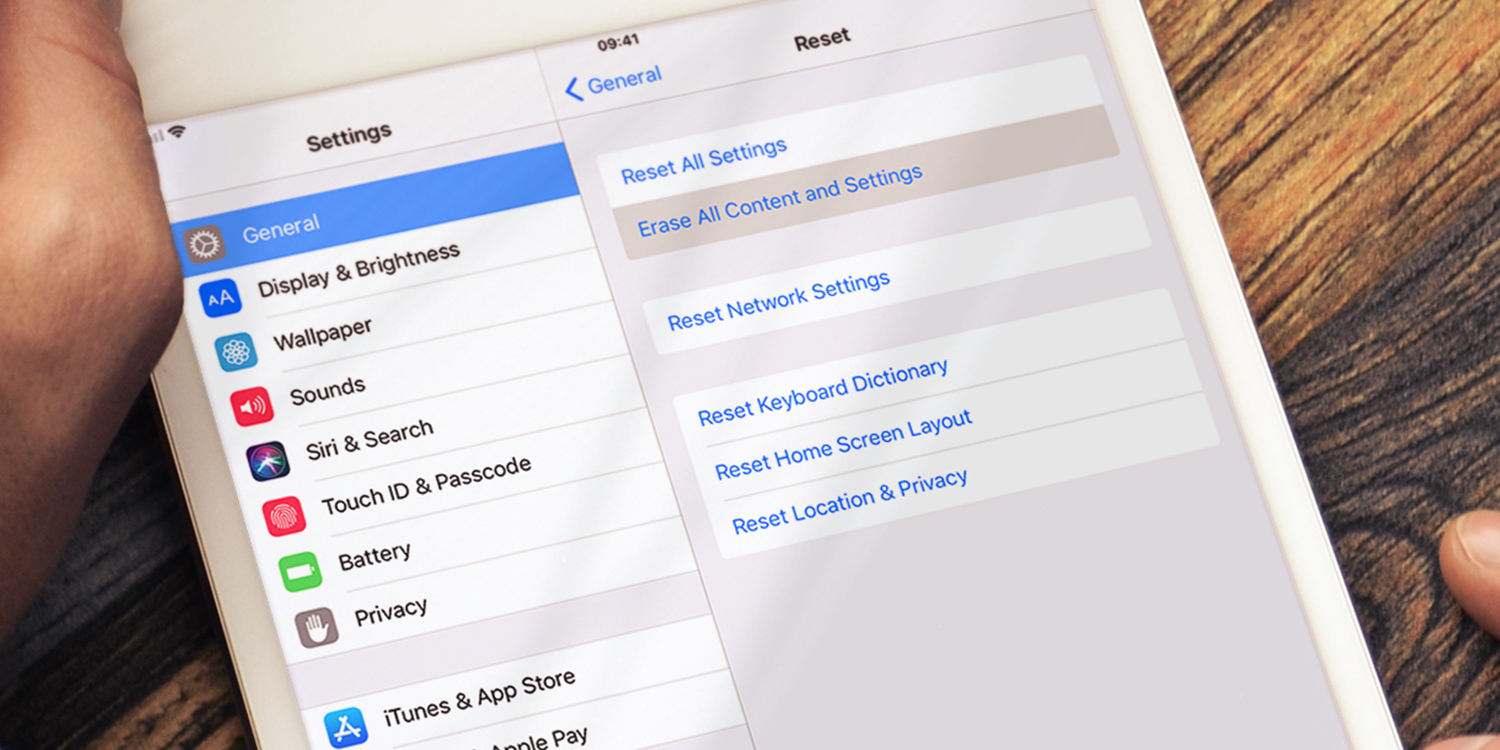Erase and restore: reset your iPad to factory settings  iOS 29
