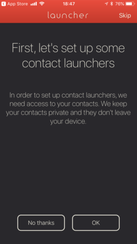 Launcher app set up