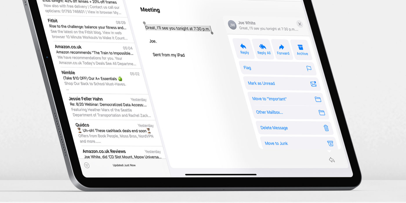 Highlight & reply forward a specific email section iPadOS 14 Guide