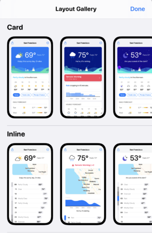 Carrot Weather layouts