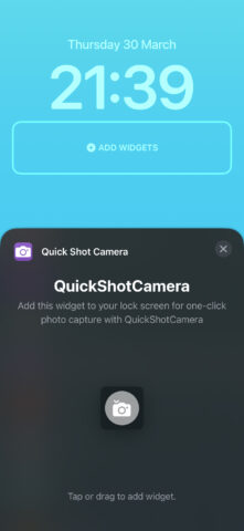 Lock Screen Quick Shot Camera