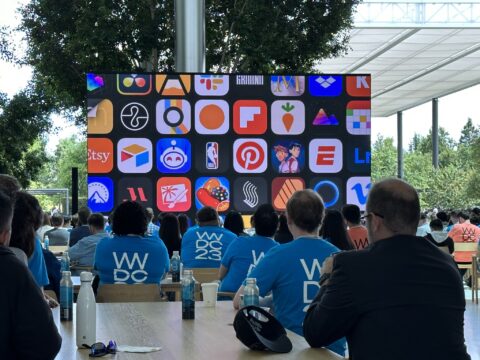Apollo on the screen at WWDC 2023.
