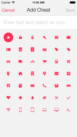 Cheatsheet icons