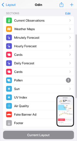 Carrot Weather layouts
