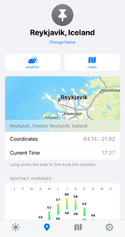 Carrot Weather locations