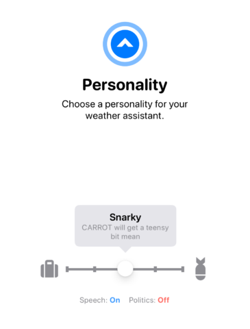Carrot Weather personality