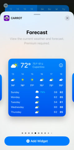 Carrot Weather widgets