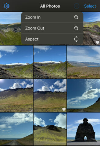 Photomator navigation