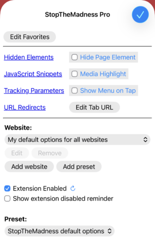 StopTheMadness Pro panel