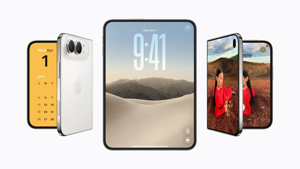iPhone Duo shown closed, open, and from the back